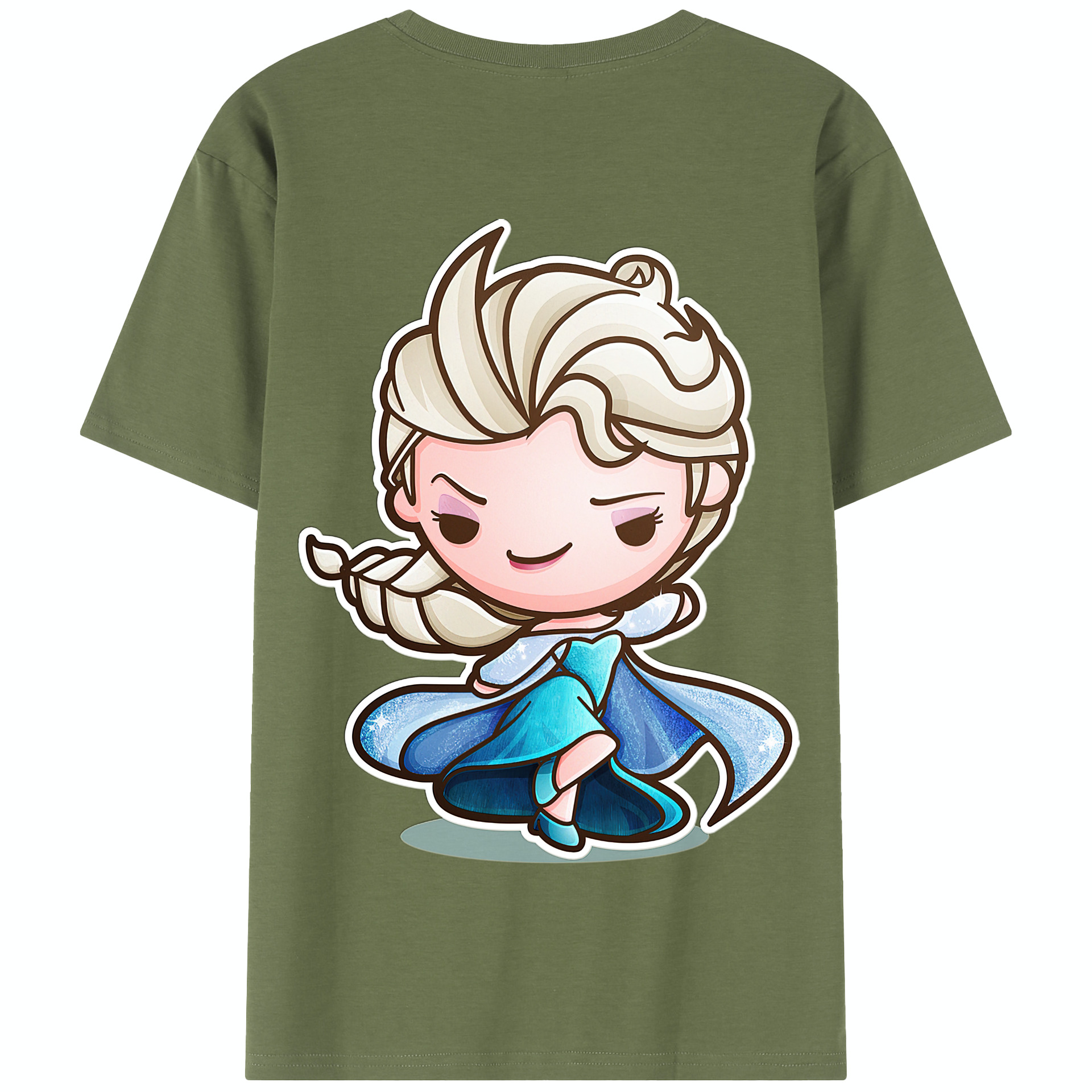 （画像用） アナと雪の女王 アンナ エルサ Frozen Anna Elsa 綿100％半袖Tシャツ（背面プリント）